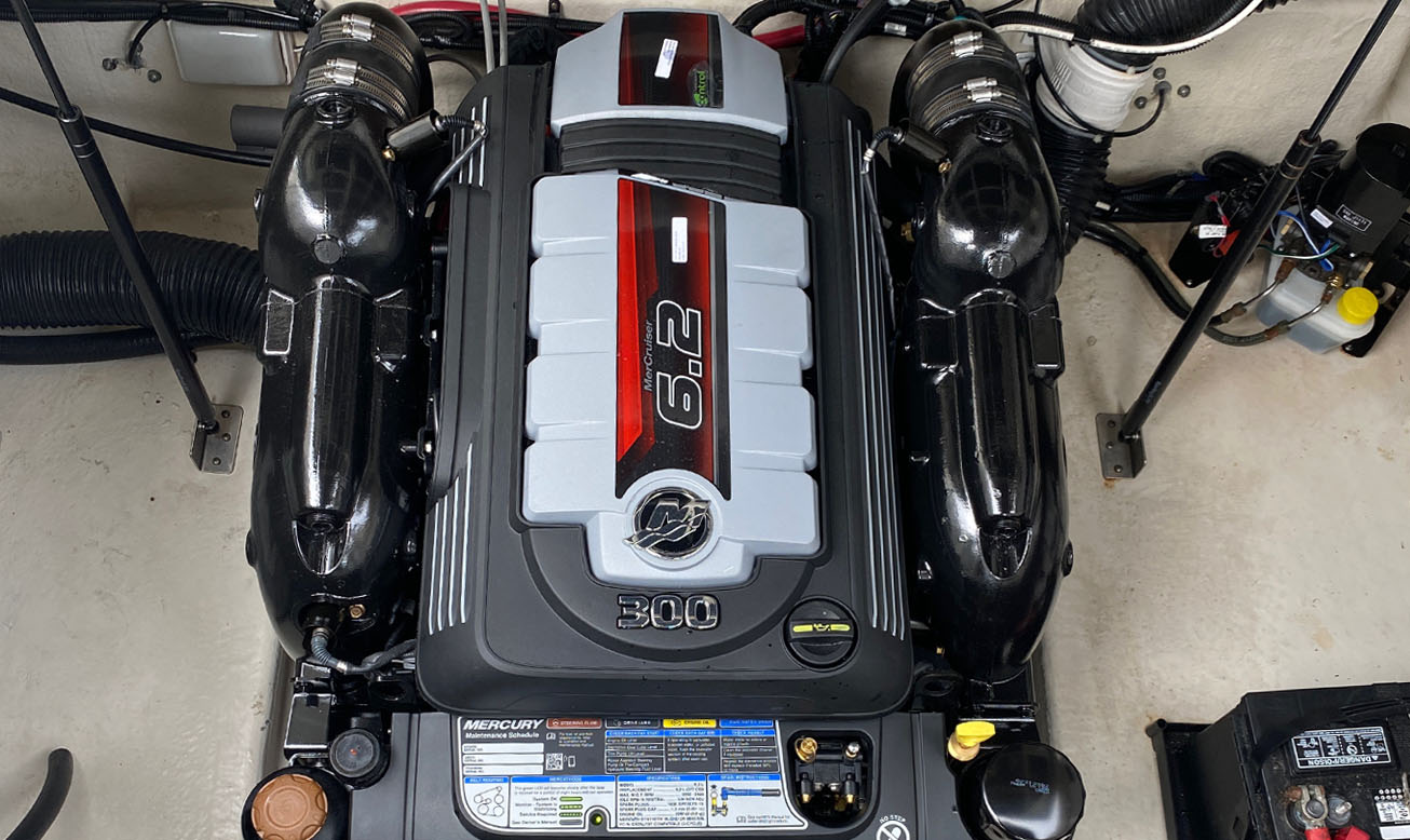MerCruiser inboard engine in a boat engine compartment